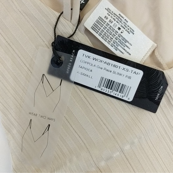 Anthropologie x Tavik Coppola One Piece Slinky Rib Swimsuit in Tapioca, size XS - Picture 6 of 6